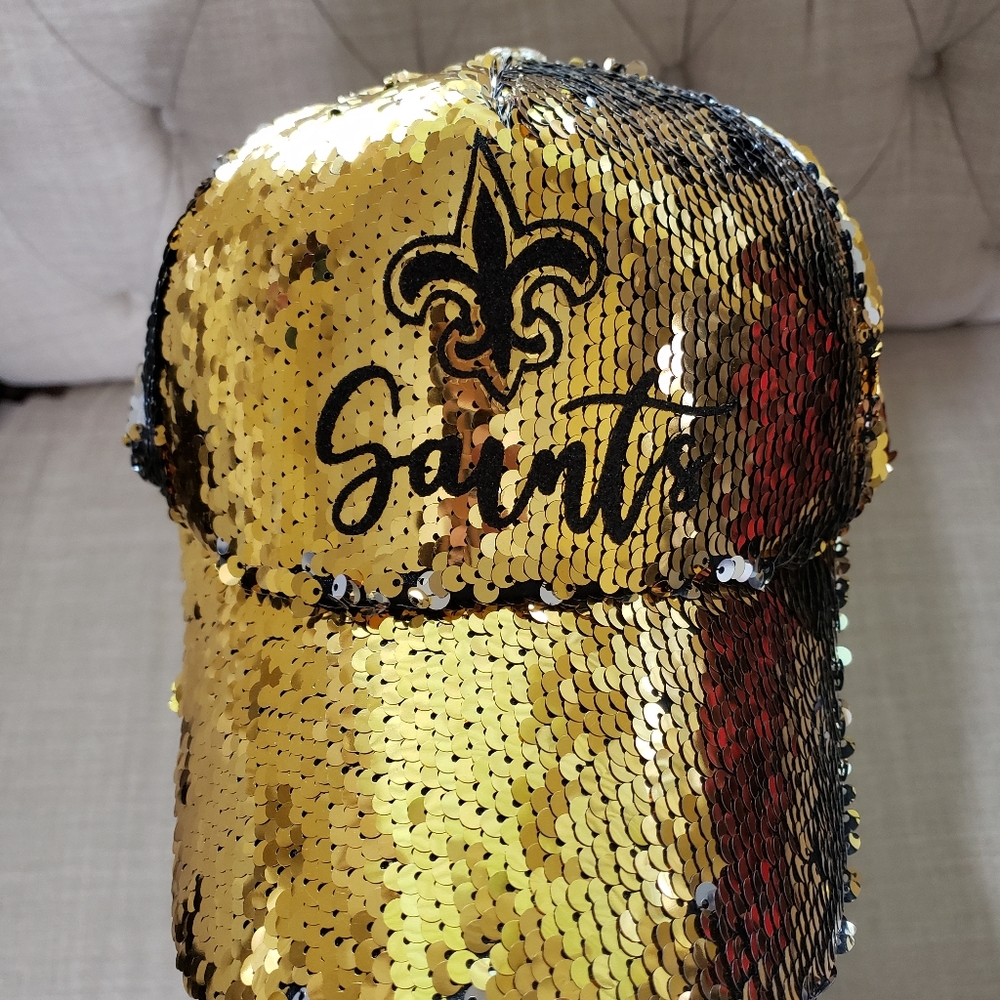 New Orleans Saints black and gold sequins hat - Picture 4 of 7